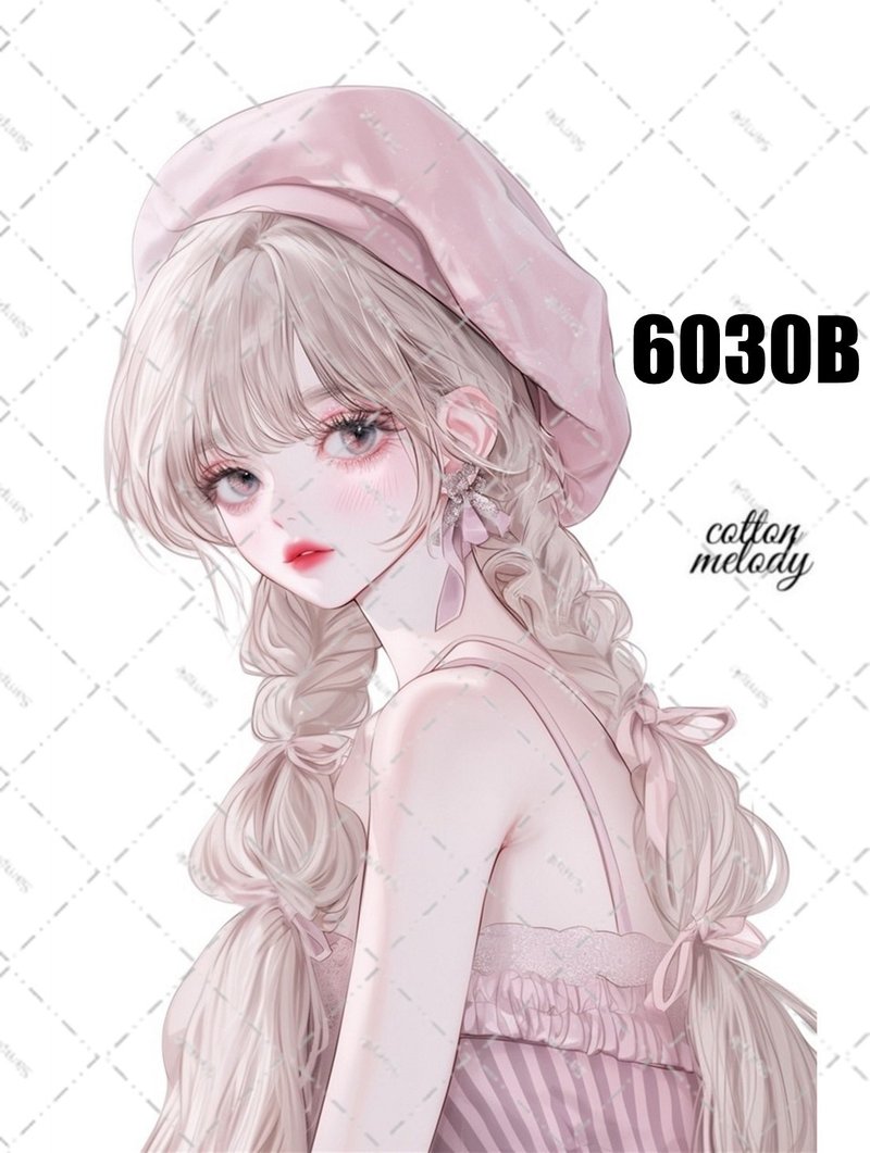 original sticker no.6030B 人物ステッカー オリジナルステッカー 人物ステッカー 女の子ステッカー オリジナル人物ステッカー - 貼紙 - 紙 