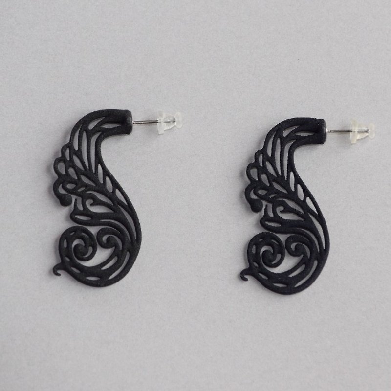 mollis black earrings - Earrings & Clip-ons - Plastic Black