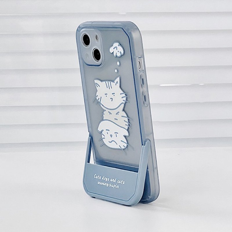 發呆貓咪 支架 iPhone 手機殼 - 手機殼/手機套 - 其他材質 