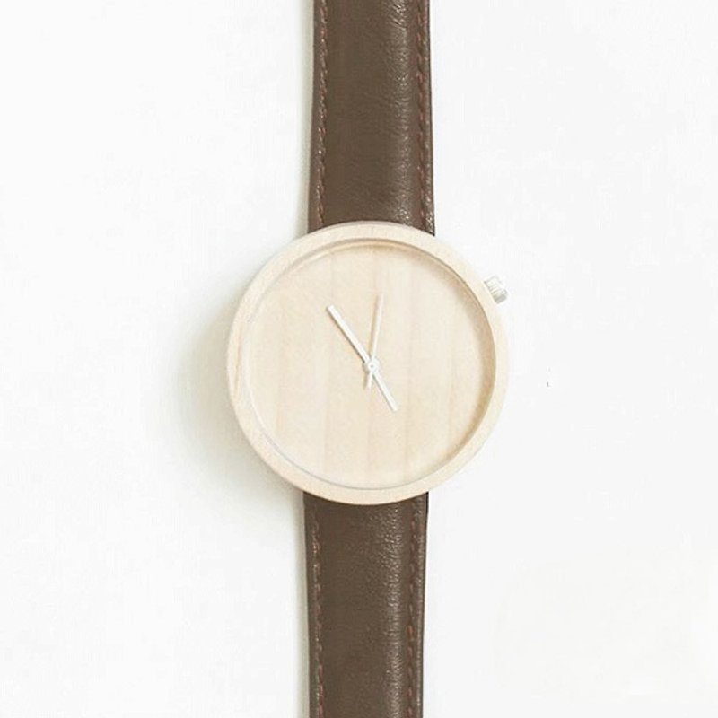 完木森林 | 原木手工手錶 Dark Brown 皮帶錶 - 男裝錶/中性錶 - 木頭 咖啡色