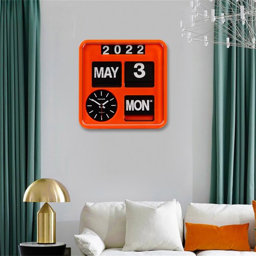 Taiwan Fartech flip clock 18cm small orange clock Auto