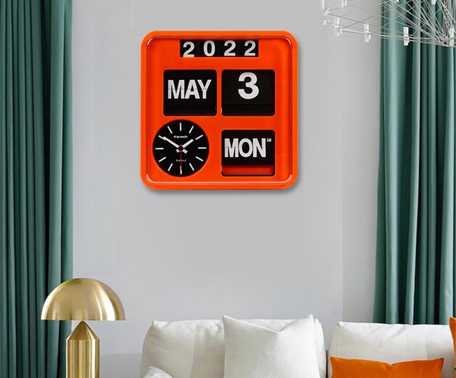 Taiwan Fartech flip clock 18cm small orange clock Auto