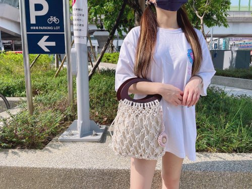 CHRIS Art Studio Macrame微笑木環手提包【Diy Macrame Bag Kit】材料