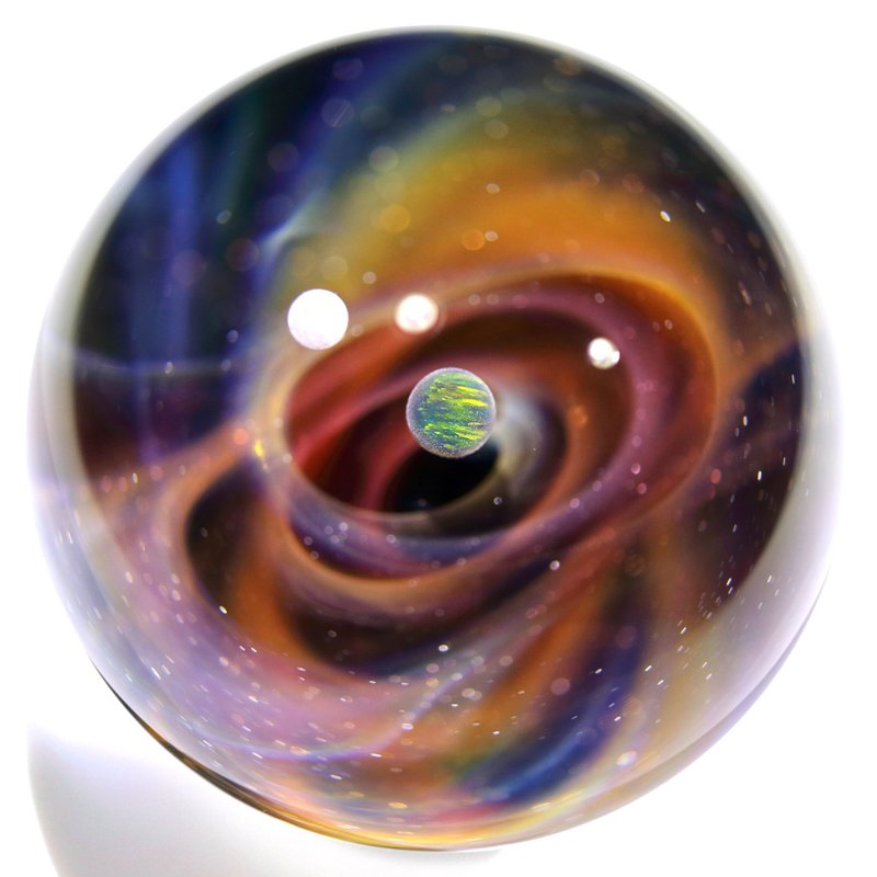 49mm 宇宙玻璃球擺設 no.M169 - 擺飾/家飾品 - 玻璃 紅色
