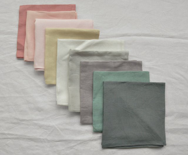 Lentco 100% Pure Linen Napkins Cloth Washable 20 x 20 Set of 4 -Dinner  Napkins