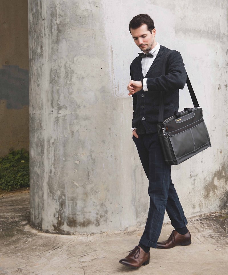 【MIX ZeZe Briefcase】DYDASH x 3way/hand bag/shoulder bag/backpack//BLCK - Laptop Bags - Genuine Leather 