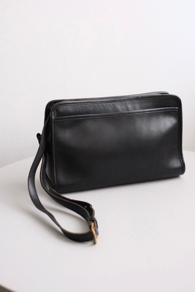 Vintage Coach Bag antique bag/leather bag/second-hand bag - Messenger Bags & Sling Bags - Genuine Leather Black