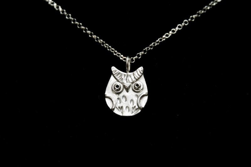 owl necklace - Necklaces - Sterling Silver Silver