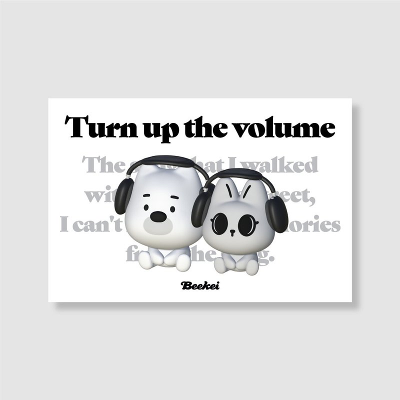 Turn up the volume up | Beekei post card - การ์ด/โปสการ์ด - กระดาษ 