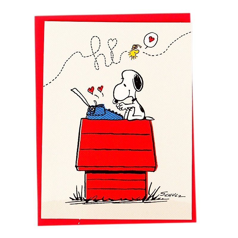 Snoopy 我的信在天空中飛來飛去【Hallmark-Peanuts-立體卡片】 - 卡片/明信片 - 紙 紅色
