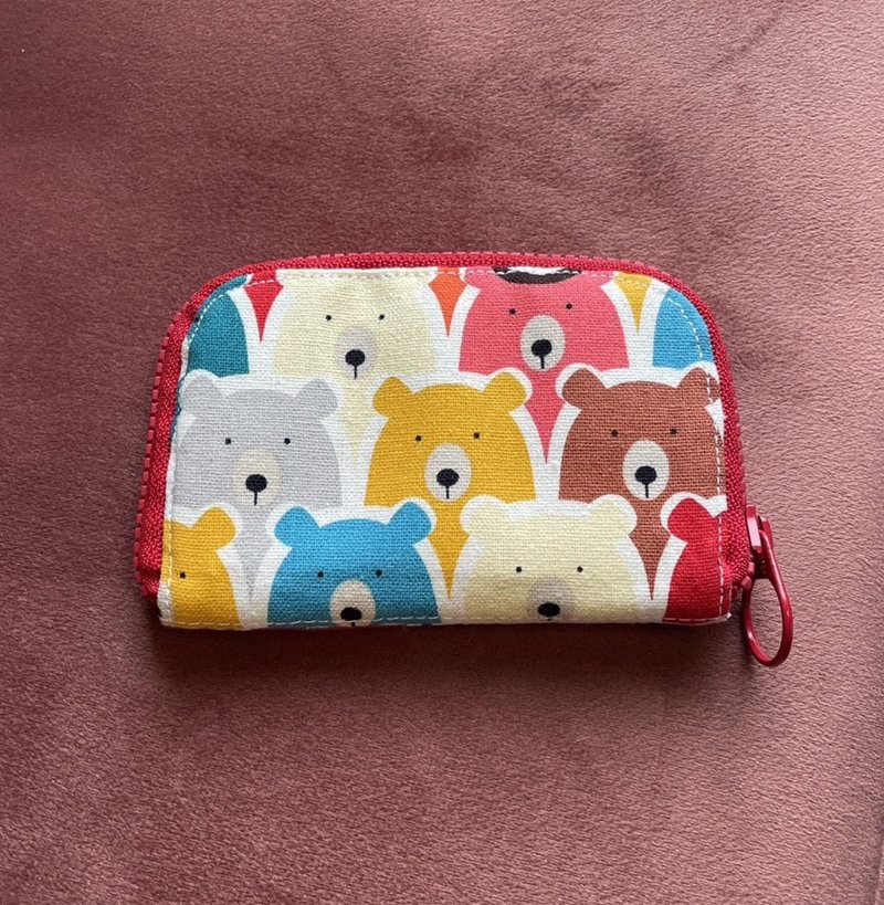 Colored Bear Coin Purse |  In stock | Hand made - Coin Purses - Cotton & Hemp Multicolor