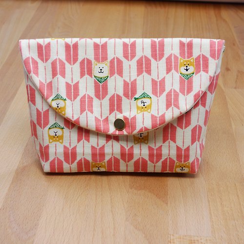 Bobbie Boxes 【粉紅和風柴犬】 柴犬 化妝包 雜物包 收納 SHIBA INU