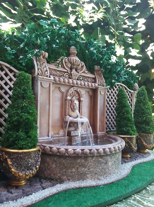 Dolls House Decorative Brick Garden Fountain Pond Miniature 1:12 Scale Accessory 