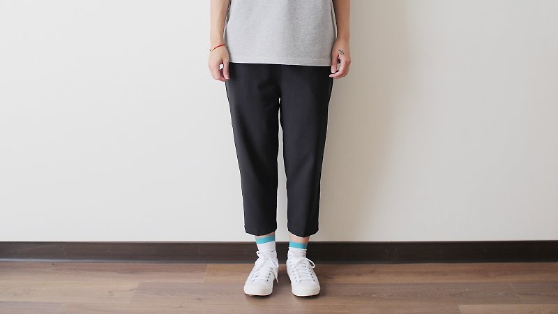 Black Drawstring Pants - Sold Out - กางเกงขายาว - ผ้าฝ้าย/ผ้าลินิน สีดำ