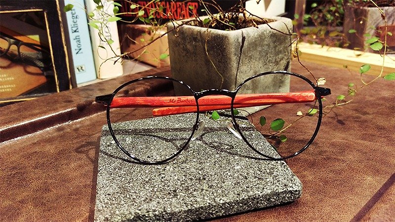 Mr.Banboo F系列【冷金屬遇上有溫度的竹子】有故事的 台灣手工眼鏡 - 眼鏡/眼鏡框 - 竹 紅色