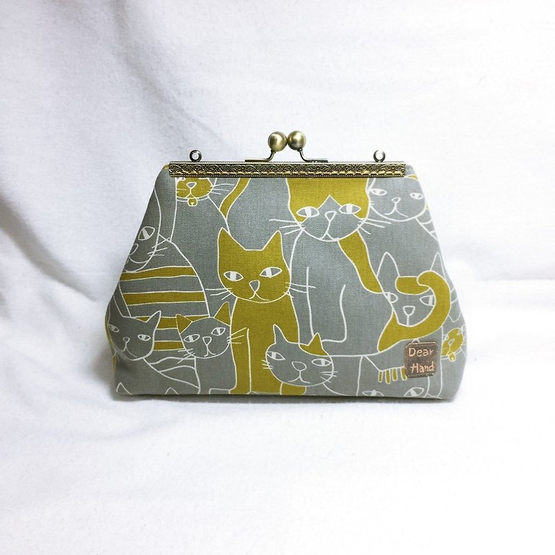 The back of the mouth to take the mouth of the package + cat cat - mustard yellow + - Messenger Bags & Sling Bags - Cotton & Hemp Yellow
