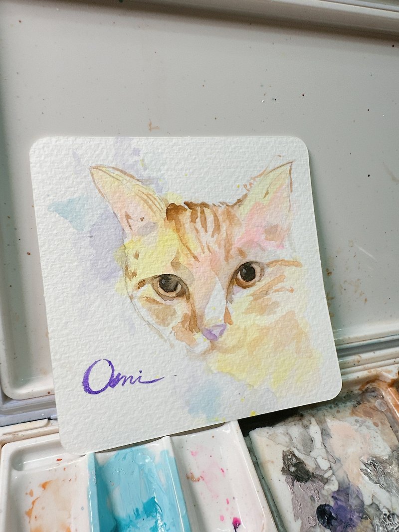 Mü.LAB Muhe Watercolor Animal Illustration/Draw the Furry Child’s Soul Healing Card Pet Painting - Cards & Postcards - Paper White