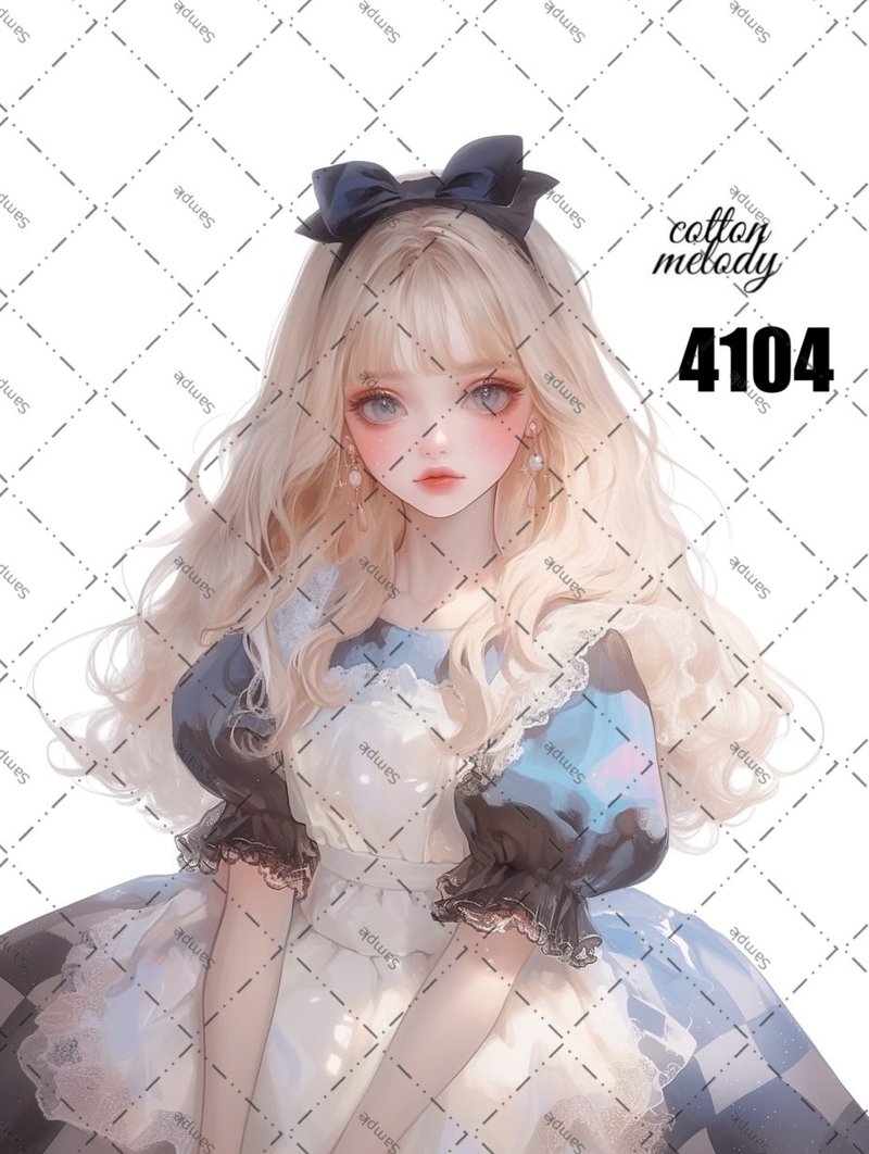 original sticker no.4104 人物ステッカー オリジナルステッカー オリジナル人物ステッカー 装飾ステッカー cotton melody - 貼紙 - 紙 