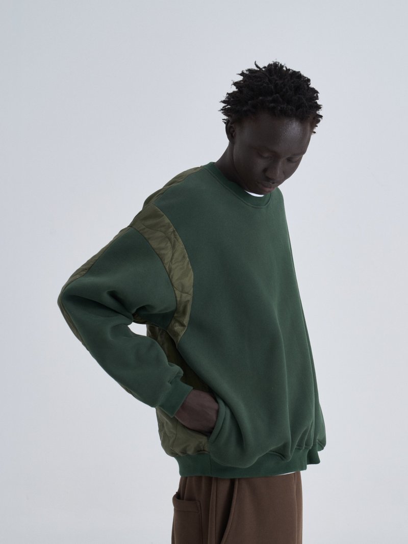 Cheng Li / Patchwork Quilted Embroidered Sweatshirt - Unisex Hoodies & T-Shirts - Other Materials Multicolor