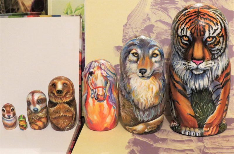 Matryoshka animals nesting dolls – 7 pieces wooden nested doll art painted - ของเล่นเด็ก - ไม้ 