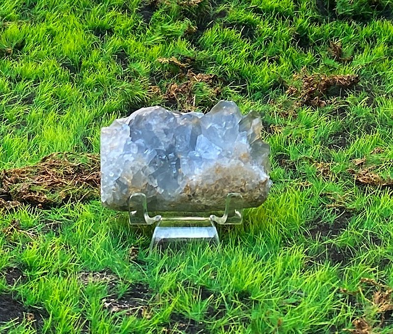 Energy Decoration-Natural Raw Mineral Ultra-Beautiful Deep Blue Celestite Healing and Good Luck Fast Shipping - ของวางตกแต่ง - คริสตัล สีน้ำเงิน