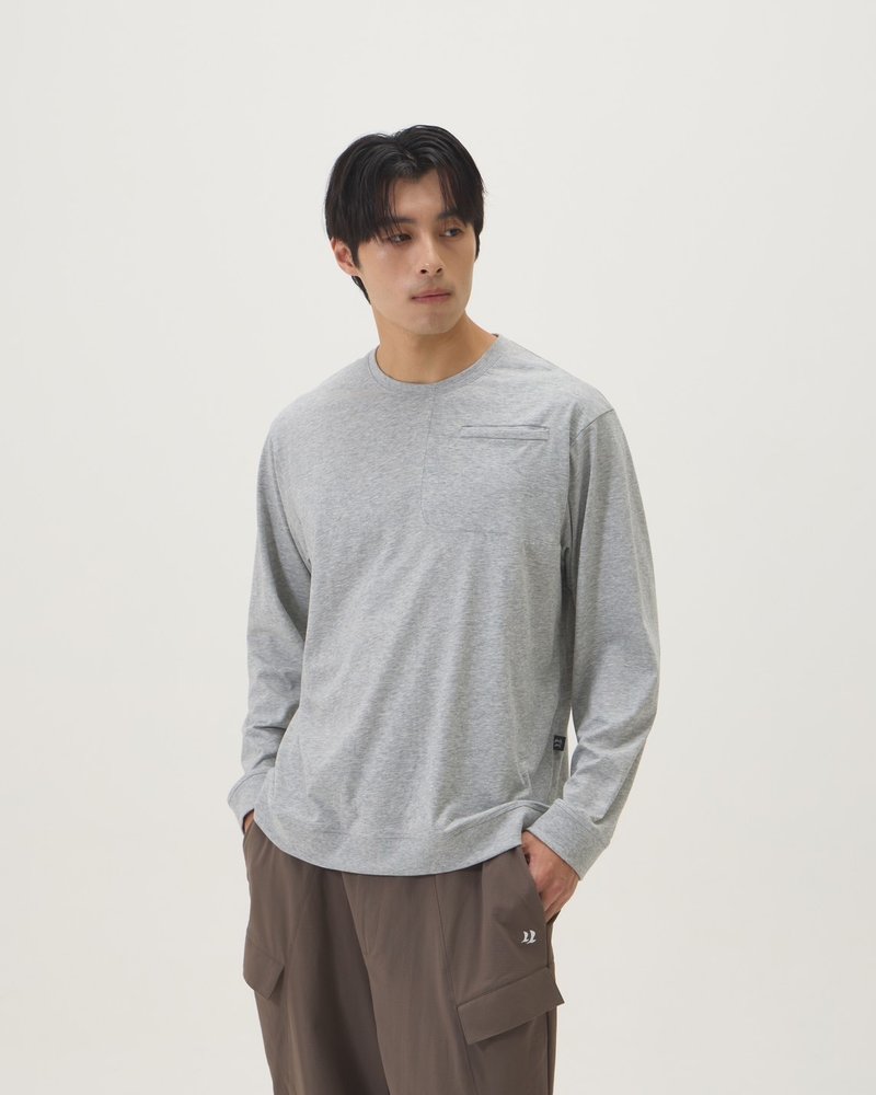 Pocket cutout T (grey) - Men's T-Shirts & Tops - Cotton & Hemp Gray