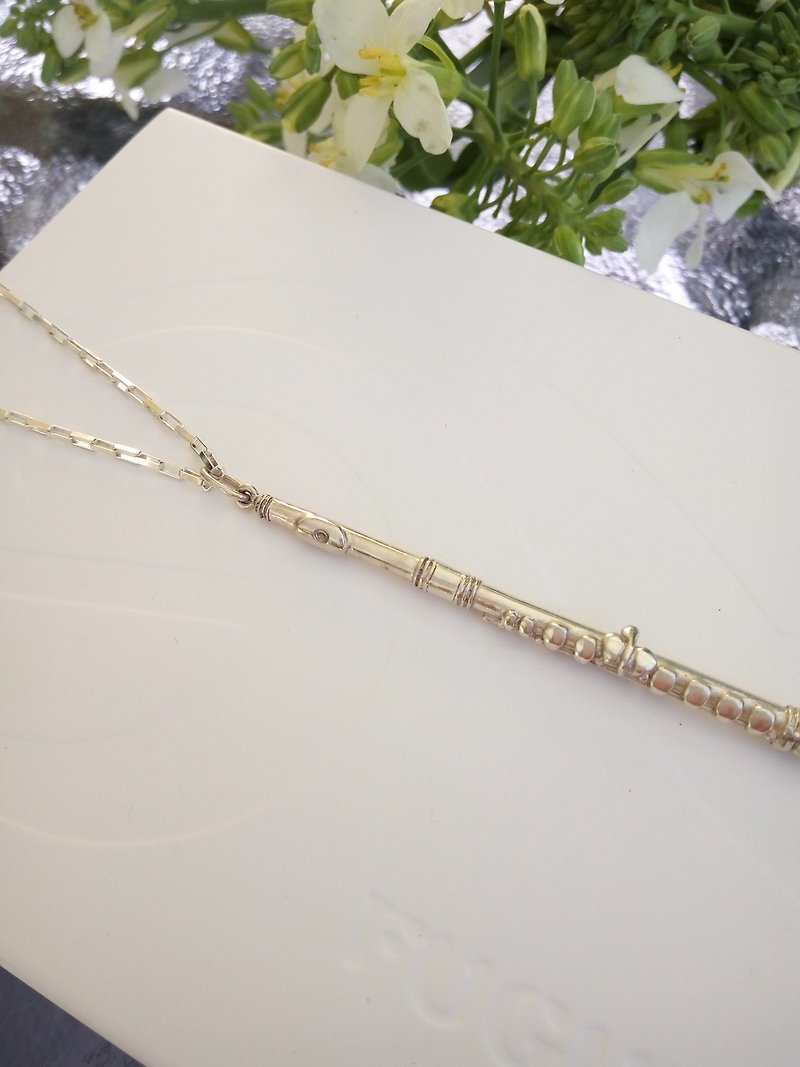 FUGUE Origin Song of Anne Flute Necklace-Straight - Necklaces - Other Metals Silver
