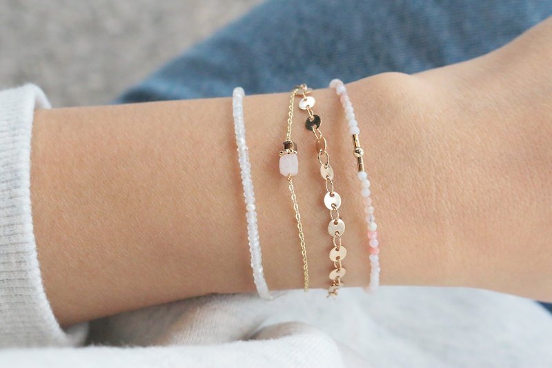Bracelet Opal-Cherry Blossom- - Bracelets - Semi-Precious Stones Pink