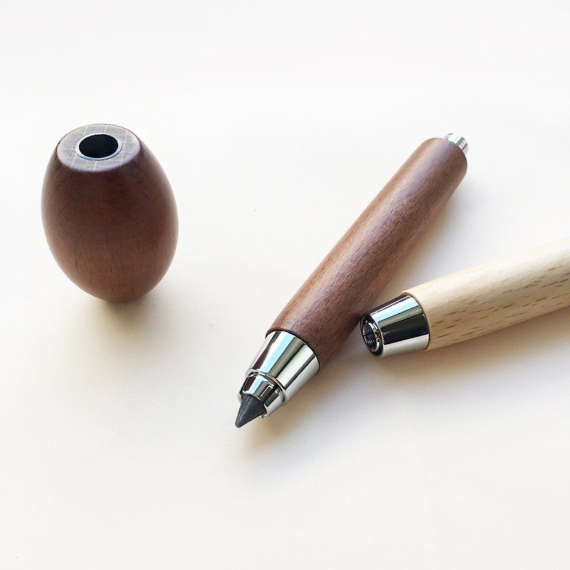 義大利原木按壓式繪圖筆【削蕊器】| Francesco Rubinato - 鉛筆/自動鉛筆 - 木頭 咖啡色