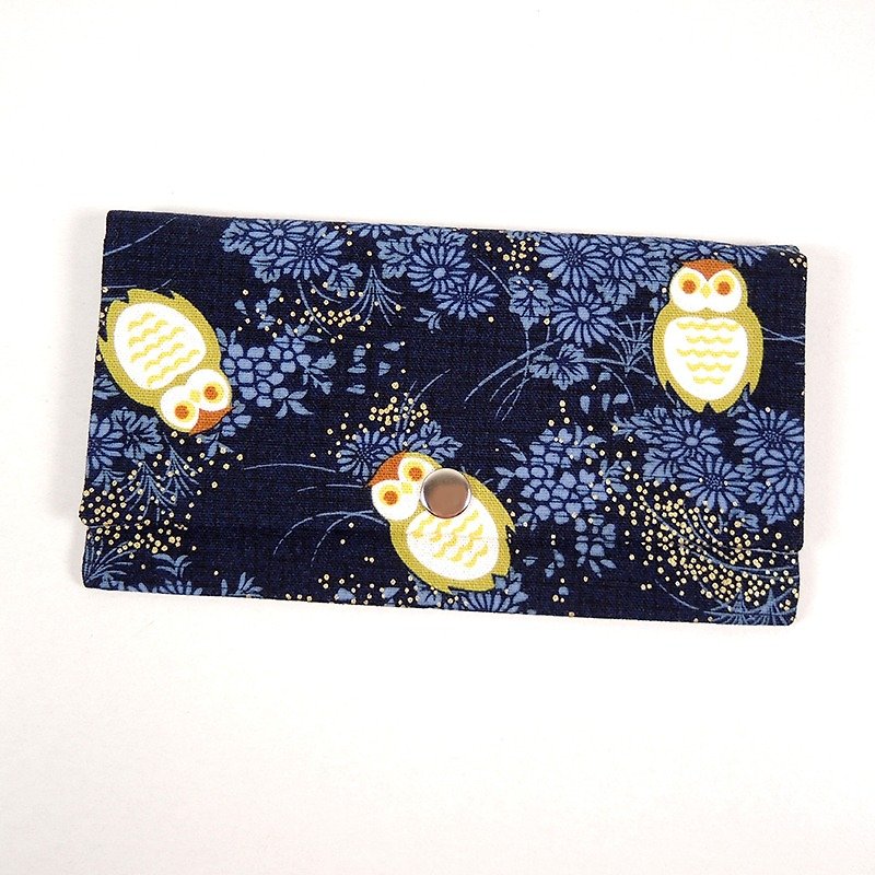 Passbook red envelopes of cash pouch - Night Owl (Blue) - กระเป๋าสตางค์ - ผ้าฝ้าย/ผ้าลินิน สีน้ำเงิน