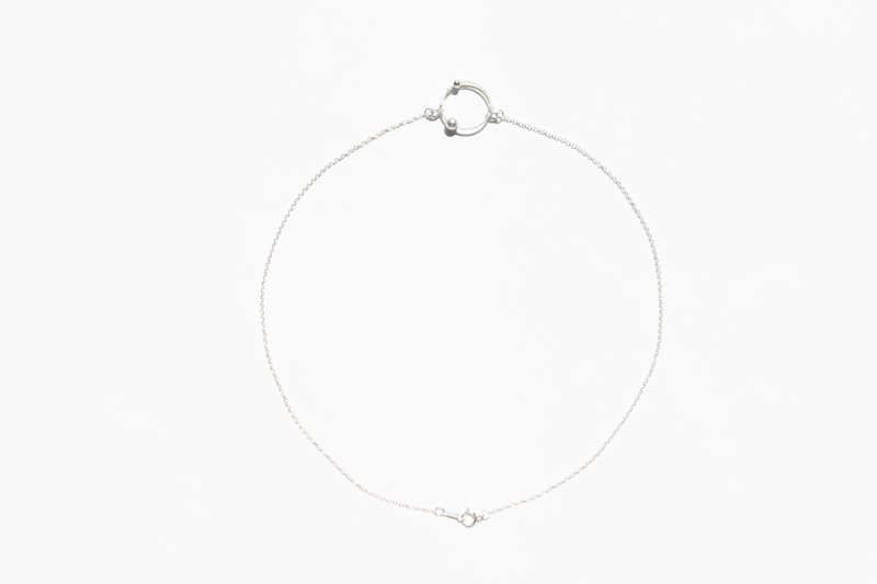 "Silver geometric mystery" balanced half-circle of very fine silver chain clavicle - สร้อยคอทรง Collar - เครื่องเพชรพลอย 