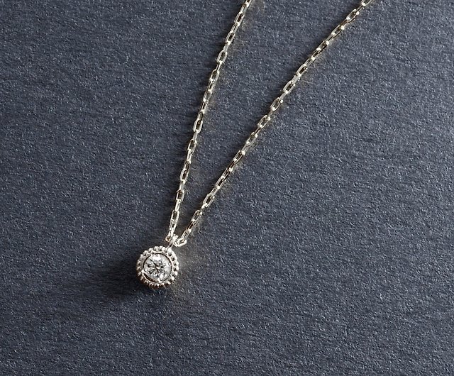 K18WG×Diamond 0.03ct -Necklace- Verseau - 設計館ECETY Jewelry 項鍊