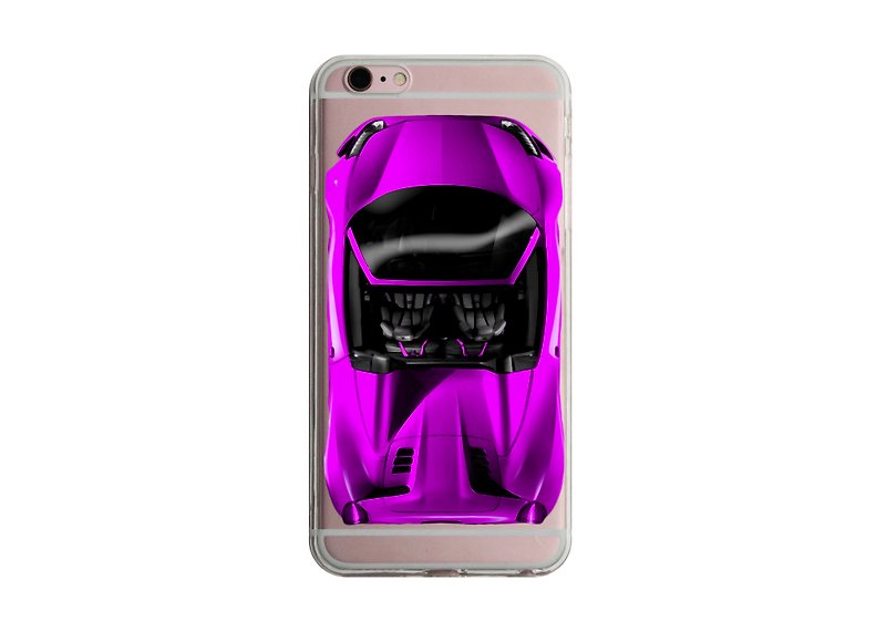 訂制 紫色跑車 透明 Samsung S5 S6 S7 note4 note5 iPhone 5 5s 6 6s 6 plus 7 7 plus ASUS HTC m9 Sony LG g4 g5 v10 手機殼 手機套 電話殼 phonecase - 手機殼/手機套 - 塑膠 紫色