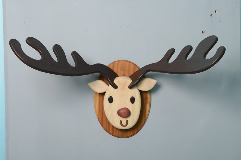 [Even Handmade Limited Edition] Deer Head Specimen_Antler Coat Rack - ของวางตกแต่ง - ไม้ 
