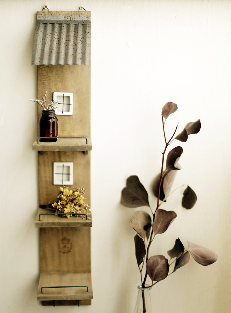 [Good day] fetish house three grocery-type flower / Shelves - Plants - Wood Brown
