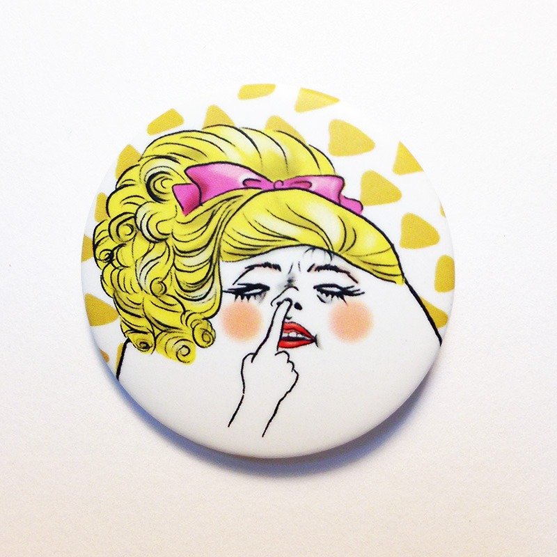 Piglet Diva / pin back buttons - Badges & Pins - Plastic Yellow