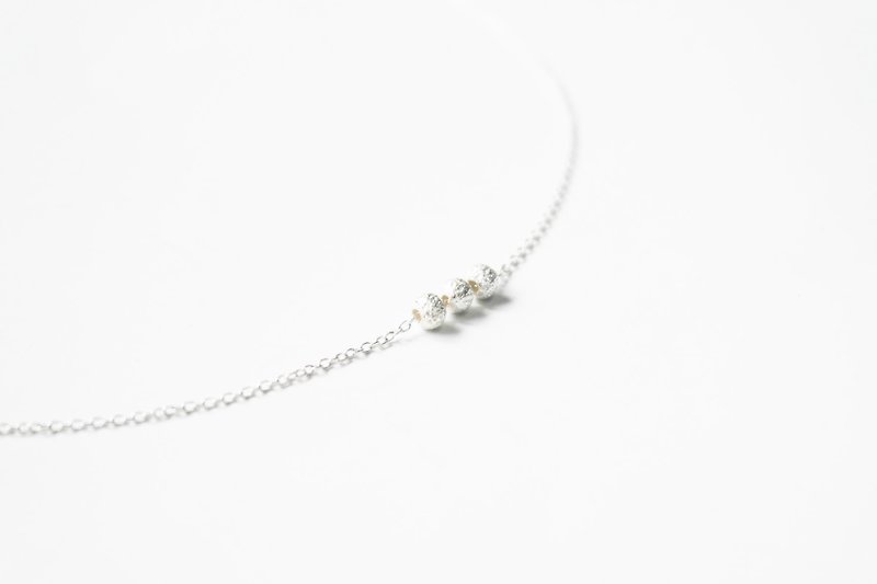 "Classic Series" Snowball (3) of snow rolling fine silver chain clavicle - Collar Necklaces - Gemstone 