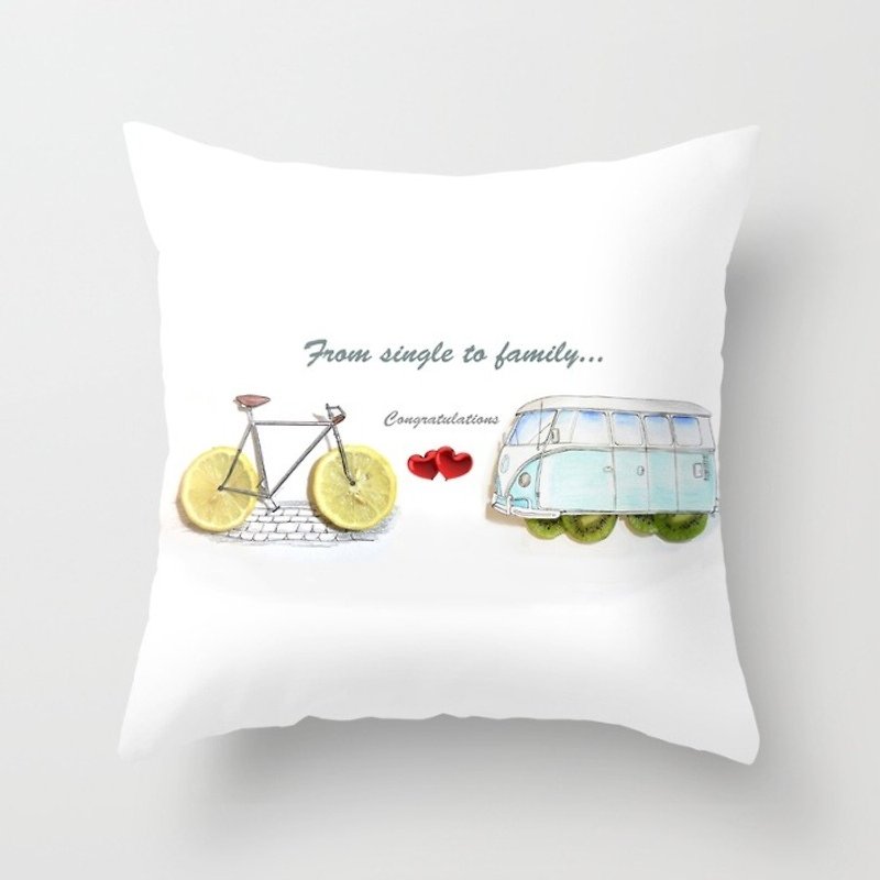 Travel with Color Collection Our Love Journey Hand-painted Pillow Gift - Pillows & Cushions - Other Materials 