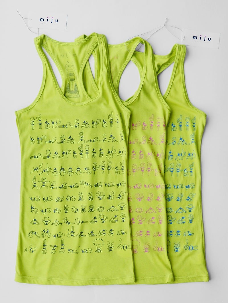 [M pig] apple green cat Amie eight limbs of yoga vest three Cheap (same size) (M number) - Women's Vests - Other Materials Green