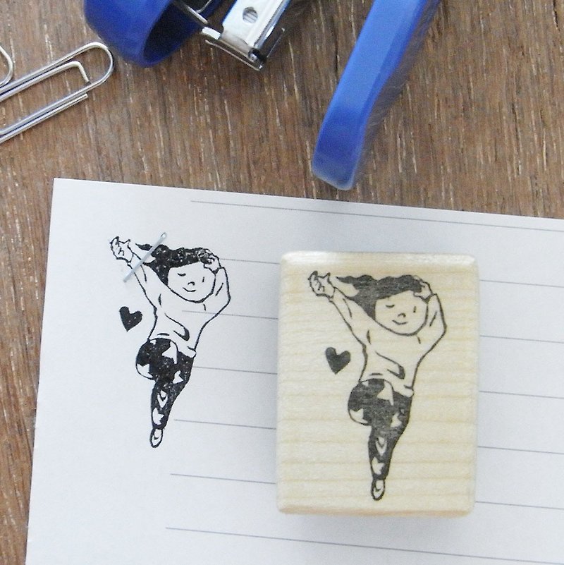 Handmade rubber stamp of for stapler Sexy girl - ตราปั๊ม/สแตมป์/หมึก - ยาง สีกากี