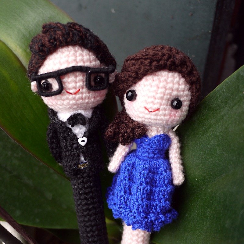 "Hand-made Woolen Yarn" Wedding Series Modeling Signature Pen ♥ Tailor-made articles♥ - Stuffed Dolls & Figurines - Other Materials Blue