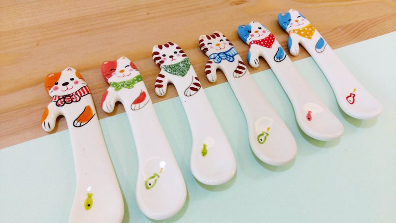 Therapy was smaller - Cat woo Magic Spoon (single) with packing boxes - Cutlery & Flatware - Porcelain Multicolor