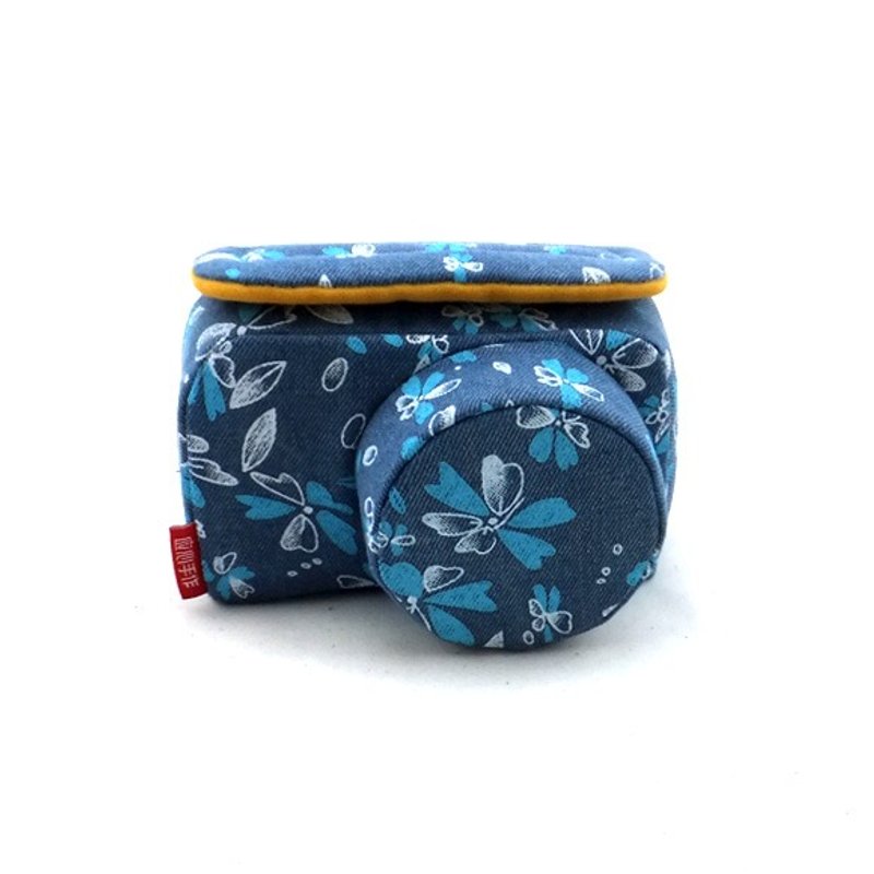 個性禮物 相機包 量機客製 可繡名字 藍色花010 - 相機包/相機袋 - 其他材質 藍色