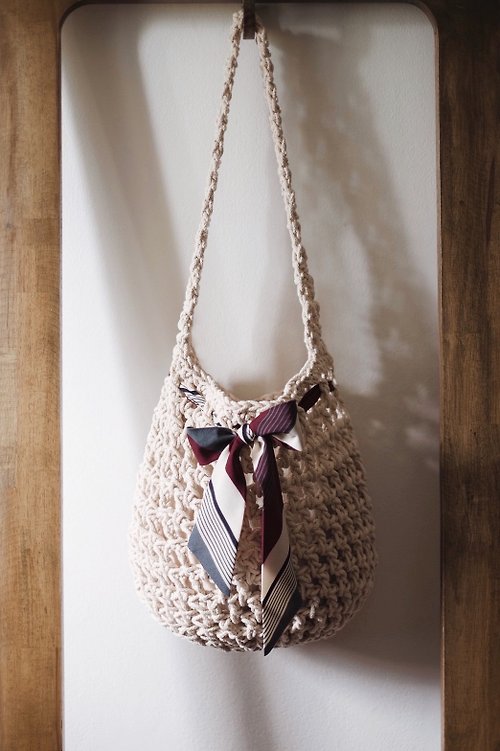 Brother & sis Handmade Rope Danish Bag cross body shoulder bag / Crochet bag