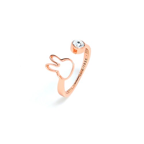 Mille-Feuille Fashion 【Pinkoi x miffy】Miffy 白水晶奧地利水晶戒指 | 四月誕生石