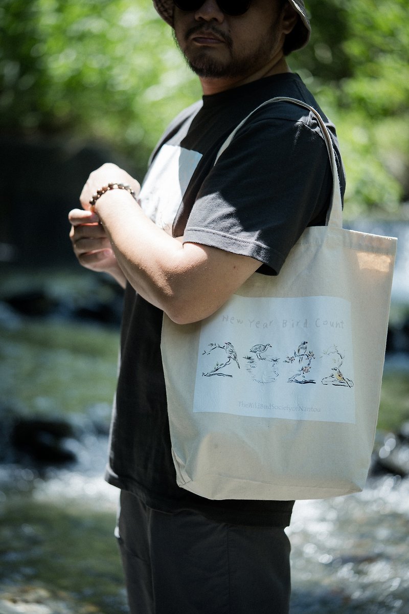 [2022 Bird Bag] Simple Versatile Tote-Beige/Ink Black Japanese Fresh Canvas Bag Handheld One Shoulder - Handbags & Totes - Cotton & Hemp Multicolor