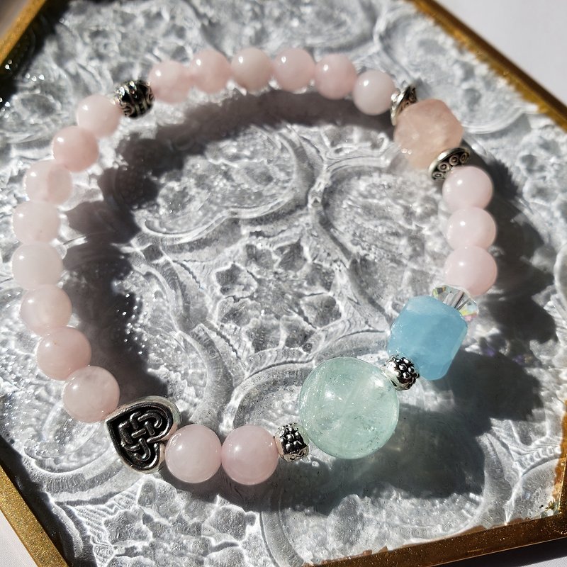 [Attracting Love] Pink Stone Crystal Bracelet - สร้อยข้อมือ - คริสตัล 