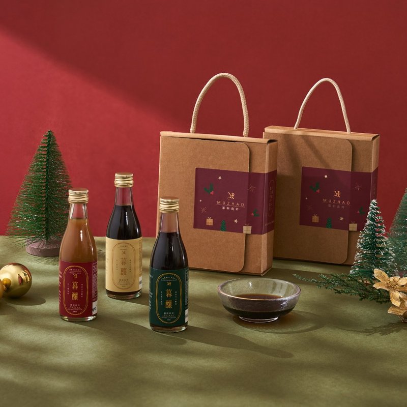 Artisan Soy Sauce Gift Set (50ml X 3pc)_Xmas Package - เครื่องปรุงรส - แก้ว สีแดง