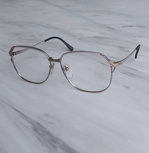 昨日好物 • yesterday nicethings VINTAGE絕版老品全新古董眼鏡 鈦合金 霧銀鑲嵌金色裝飾紋