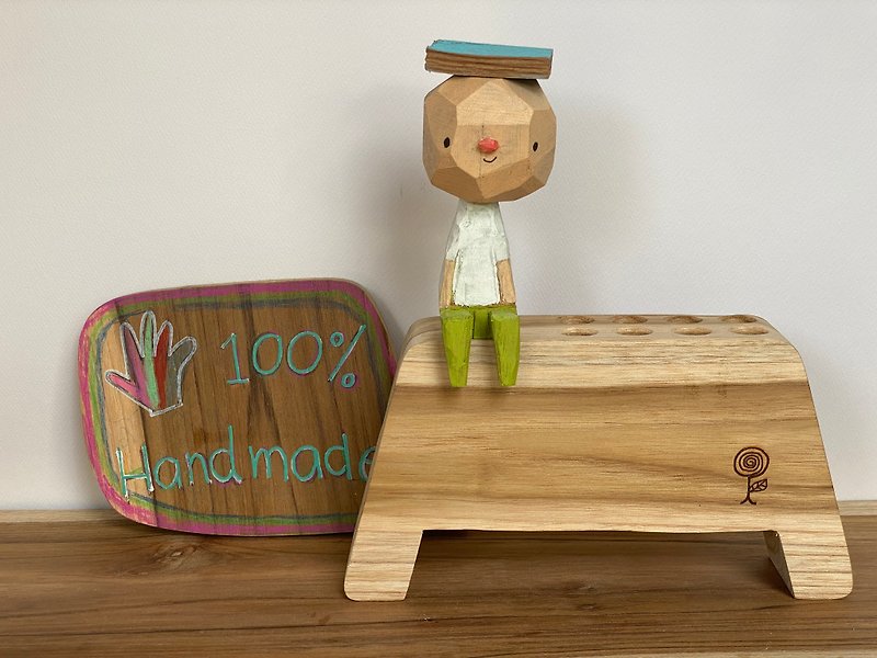 Art Toy, Gift, Handmade Toy, Unique Crafted Character, Art toy shop, Art Deco - Pen & Pencil Holders - Wood 